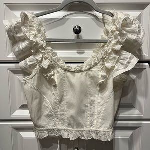 Ulla Johnson NWT Leona White Sleeveless Corset Top Size 2